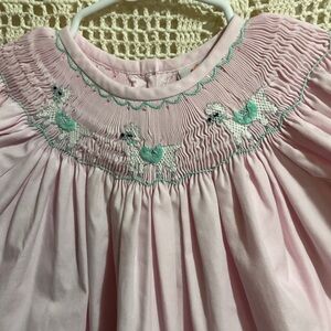 Shrimp & Grits Kids Smocked Llama pants romper 18 months